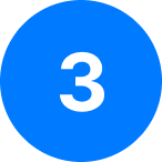 Circle with the number 3 in white text, representing the third step in the process of obtaining tailored health insurance coverage for home service professionals.