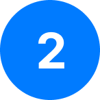 Two blue circular icons with the number "2," representing steps in a health insurance quote process for home service professionals, emphasizing quick and easy access to tailored coverage options.