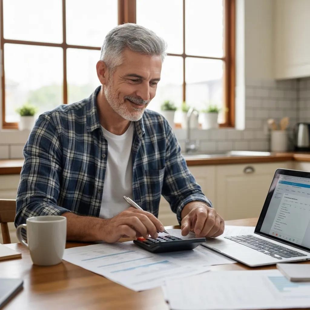 A self-employed individual calculating health insurance costs and potential premium tax credits