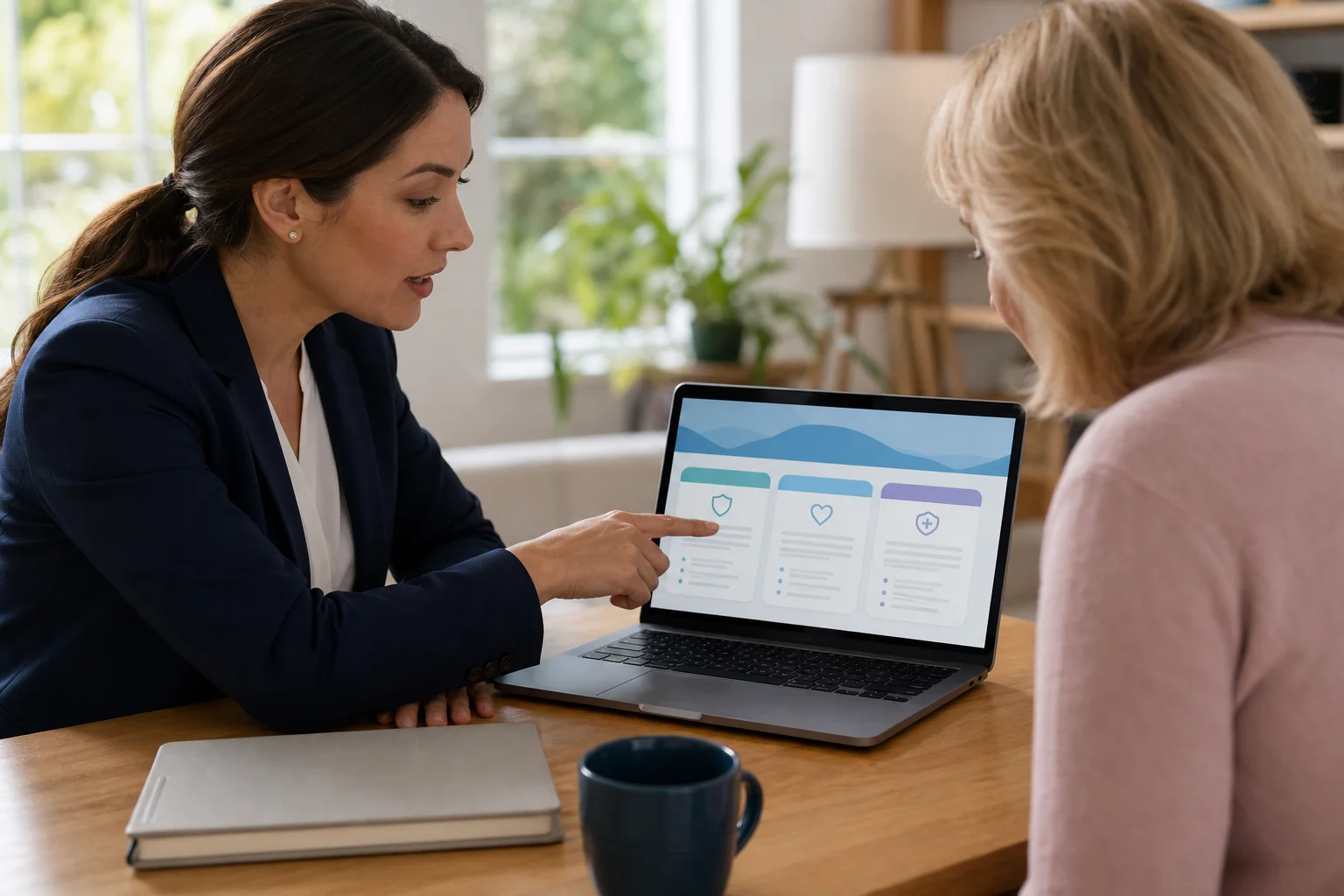 Arizona health insurance advisor reviewing ACA marketplace plan options with a client
